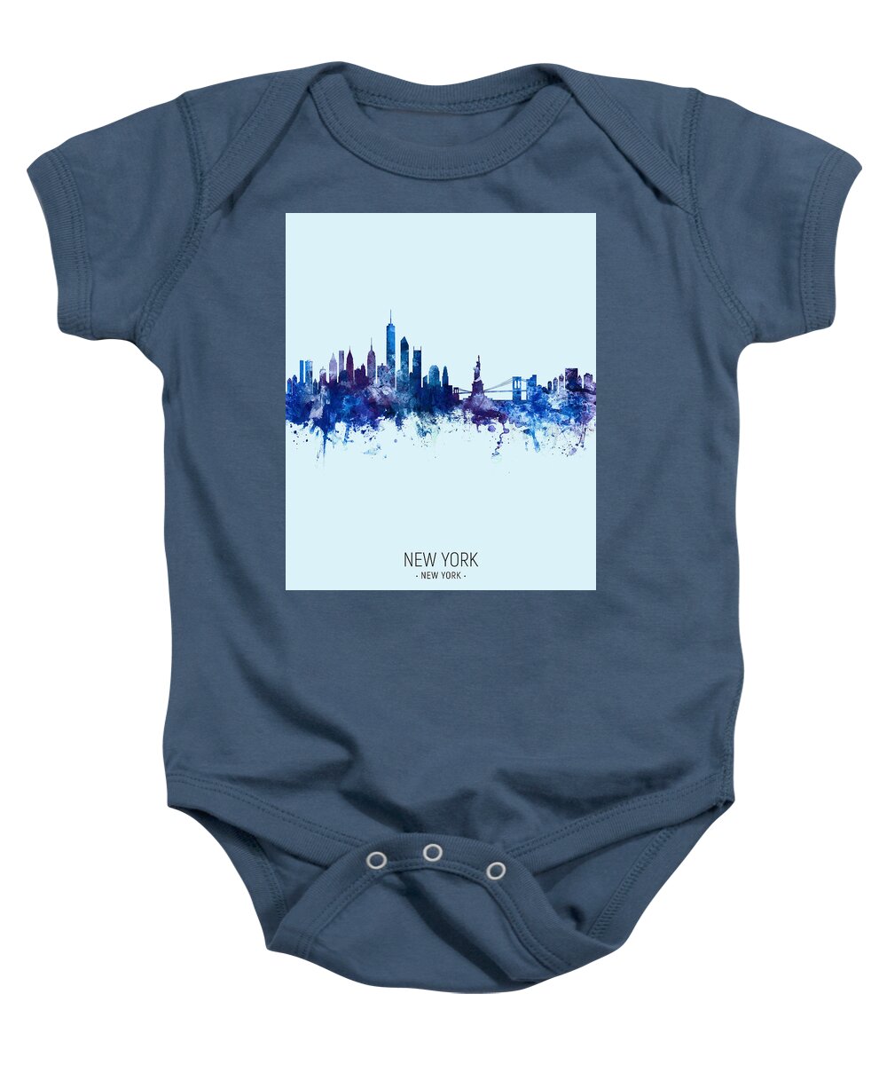 New York Baby Onesie featuring the digital art New York Skyline #55 by Michael Tompsett
