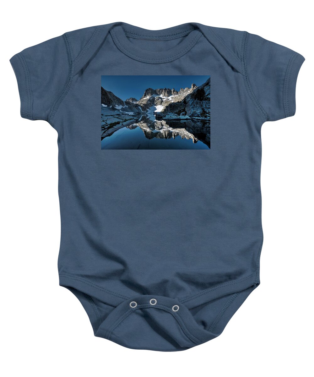 Landscape Baby Onesie featuring the photograph Alpine Blue Reflection by Romeo Victor