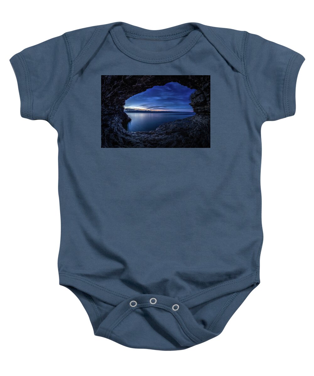 Lake Michigan Baby Onesie featuring the photograph Blue Hour by Brad Bellisle