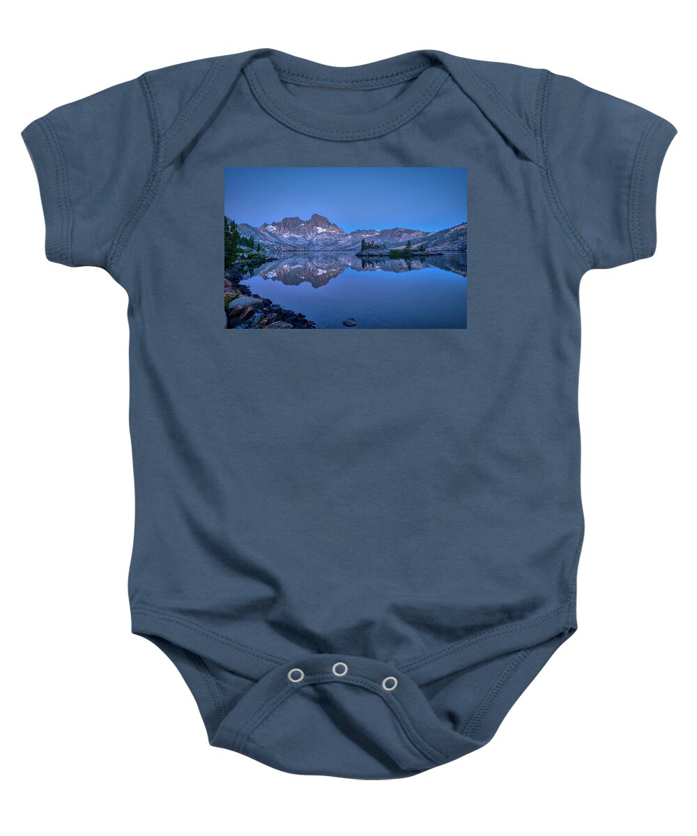Landscape Baby Onesie featuring the photograph Blue Hour in Garnet Lake by Romeo Victor
