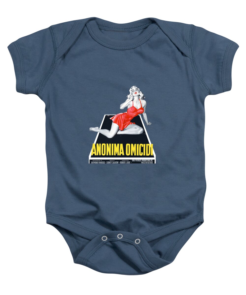 Chicago Baby Onesie featuring the mixed media ''Chicago Confidential'' - 1957 - 3d movie poster by Movie World Posters