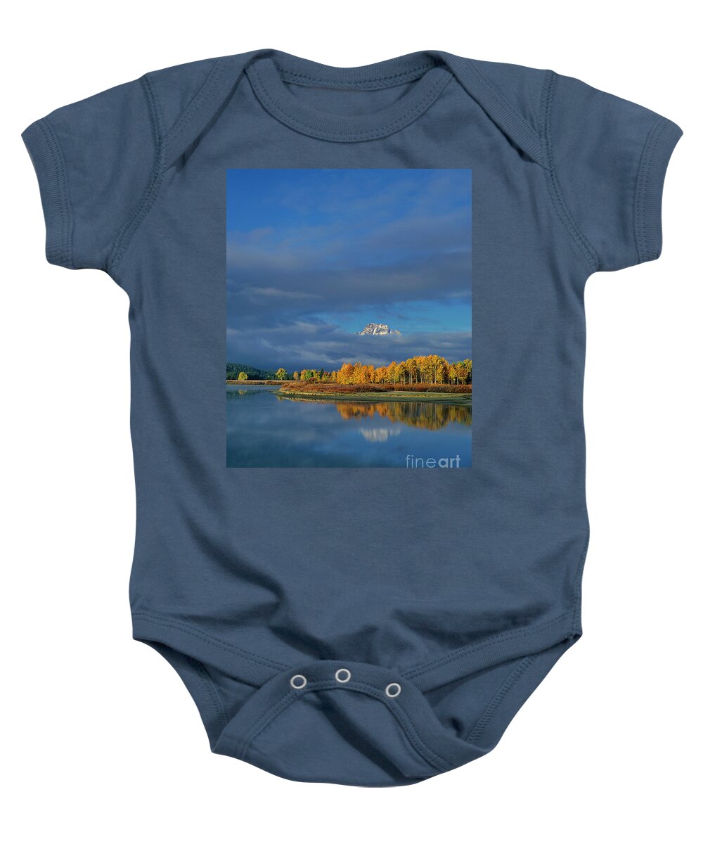 Dave Welling Baby Onesie featuring the photograph Clearing Storm Oxbow Bend Grand Tetons Np by Dave Welling