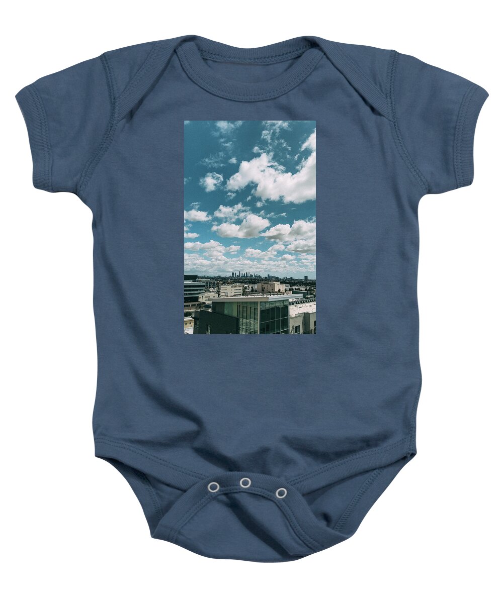 Downtown Los Angeles Picturesque Skyline Baby Onesie featuring the photograph Downtown Los Angeles Picturesque Skyline by Jera Sky
