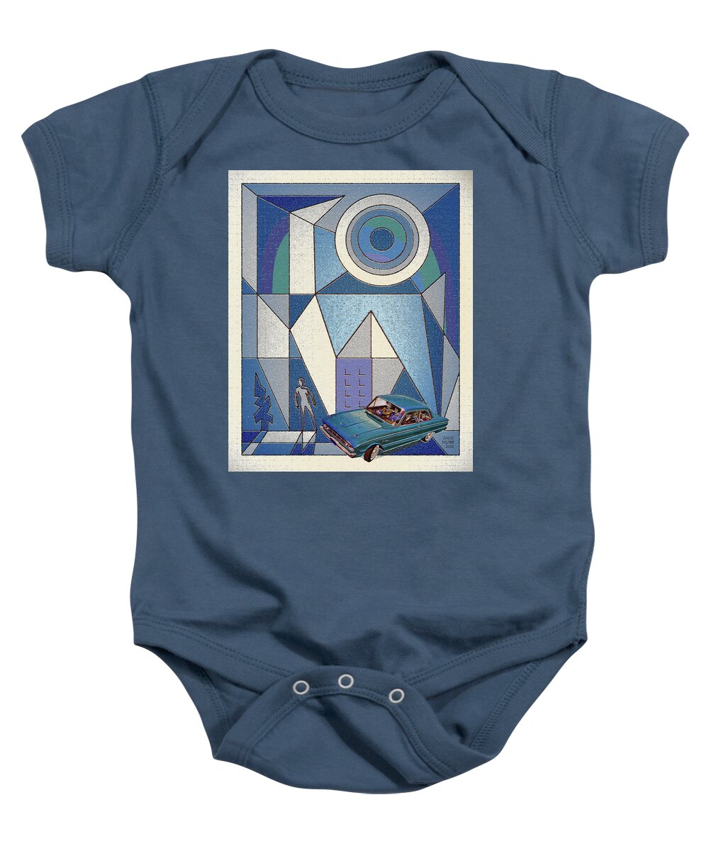 Falconer Baby Onesie featuring the digital art Falconer / Blue Falcon by David Squibb