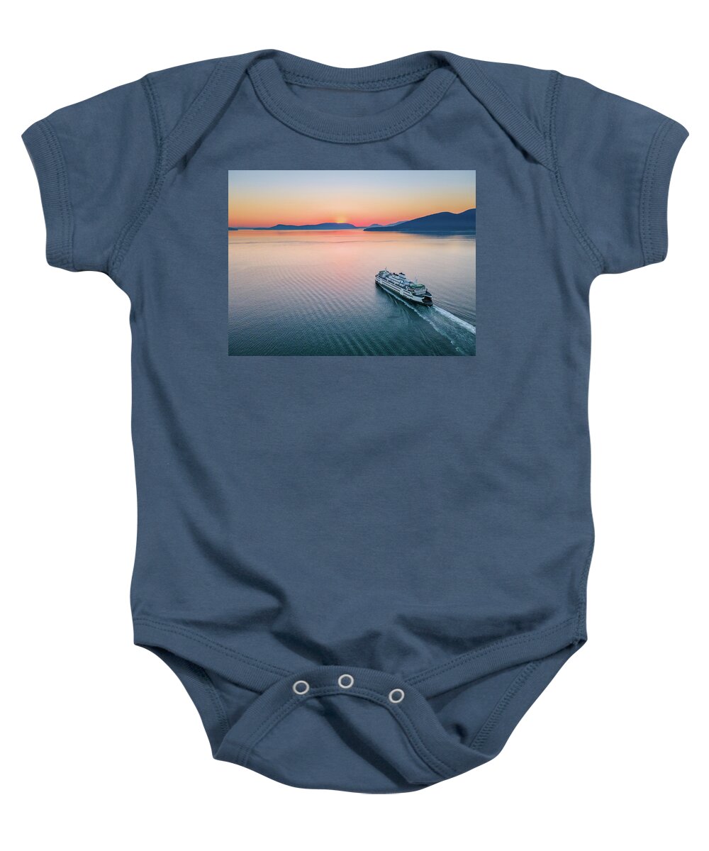 Sunset Baby Onesie featuring the photograph Ferry Sunset 2 by Michael Rauwolf