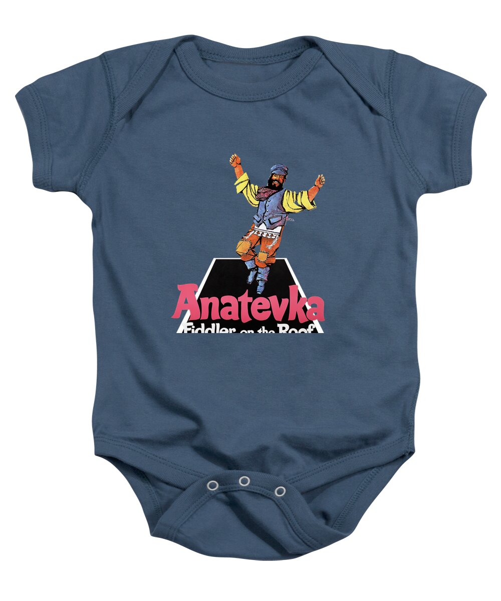 Fiddler Baby Onesie featuring the mixed media ''Fiddler on the Roof ''- 3d movie poster by Movie World Posters