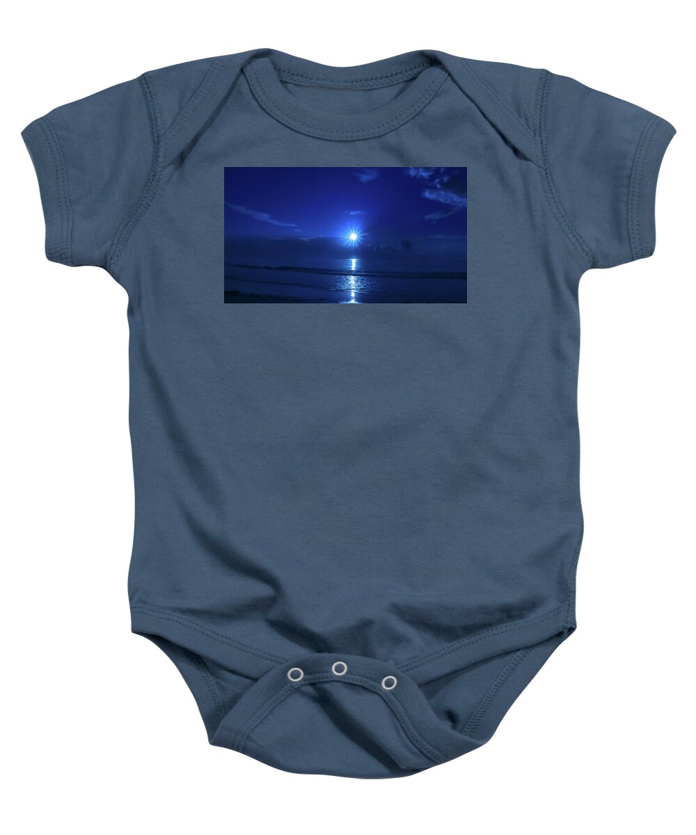 Jekyll Island Baby Onesie featuring the photograph Gas Stove Burner Sunrise by Ed Williams