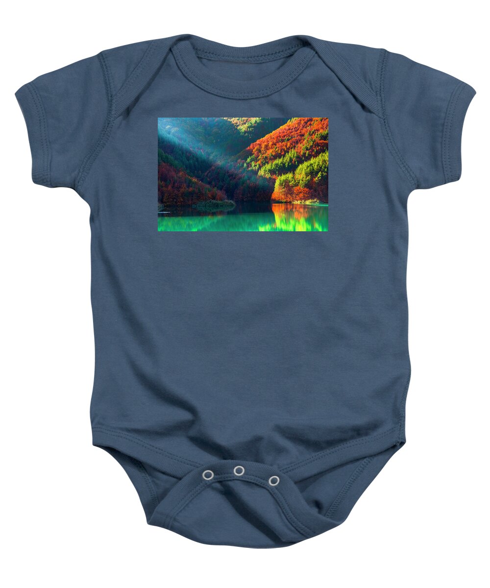Bulgaria Baby Onesie featuring the photograph Green Lake by Evgeni Dinev