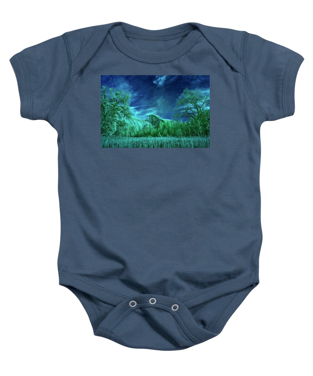 Landscape Baby Onesie featuring the photograph Half Dome Colored Infrared by Romeo Victor