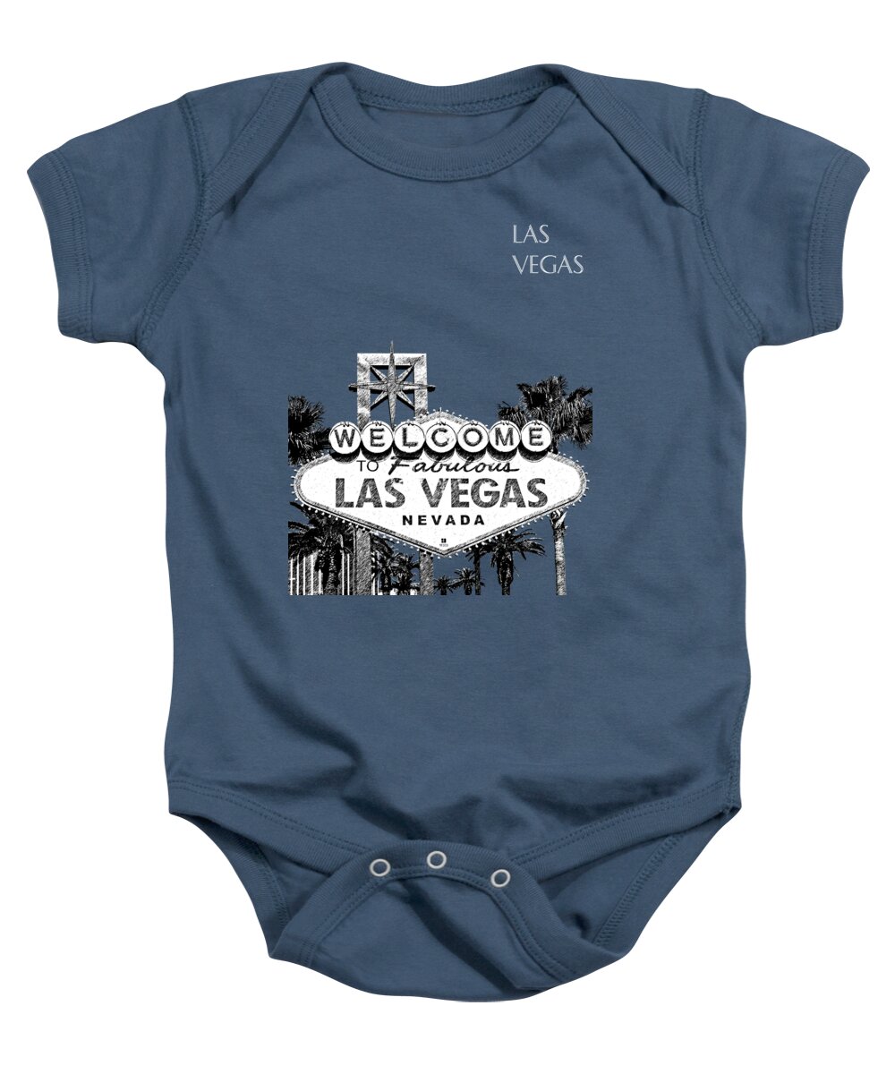 Architecture Baby Onesie featuring the digital art Las Vegas Welcome to Las Vegas - Sea Green by DB Artist