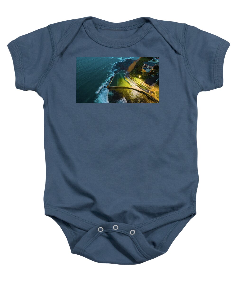 Rockpool Baby Onesie featuring the photograph Last Light at Collaroy No 4 by Andre Petrov