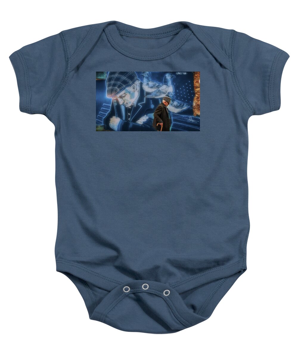 Quarantine Baby Onesie featuring the photograph Lonely Man by Micah Offman