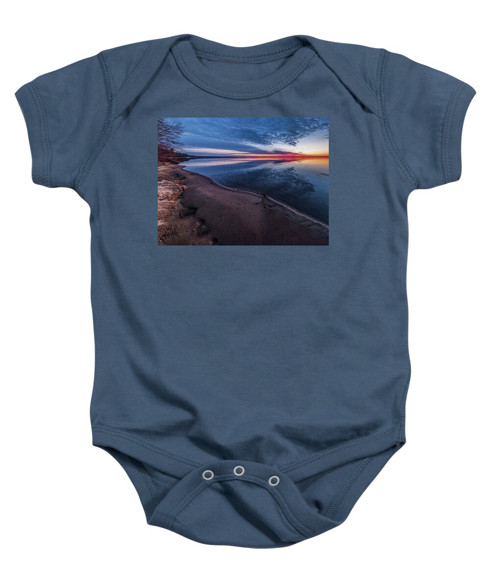 Landscape Baby Onesie featuring the photograph Morning shore by Joe Holley