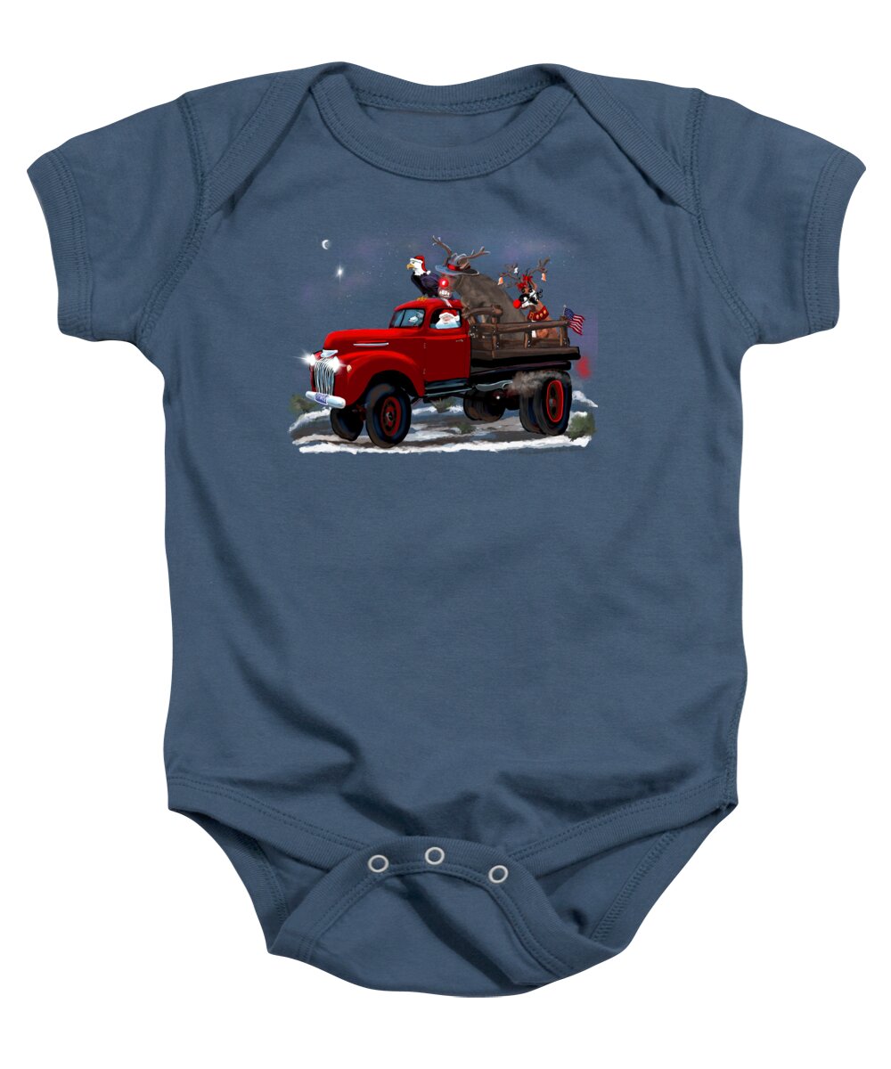 Happy Holidays Baby Onesie featuring the digital art Nevada Christmas by Doug Gist