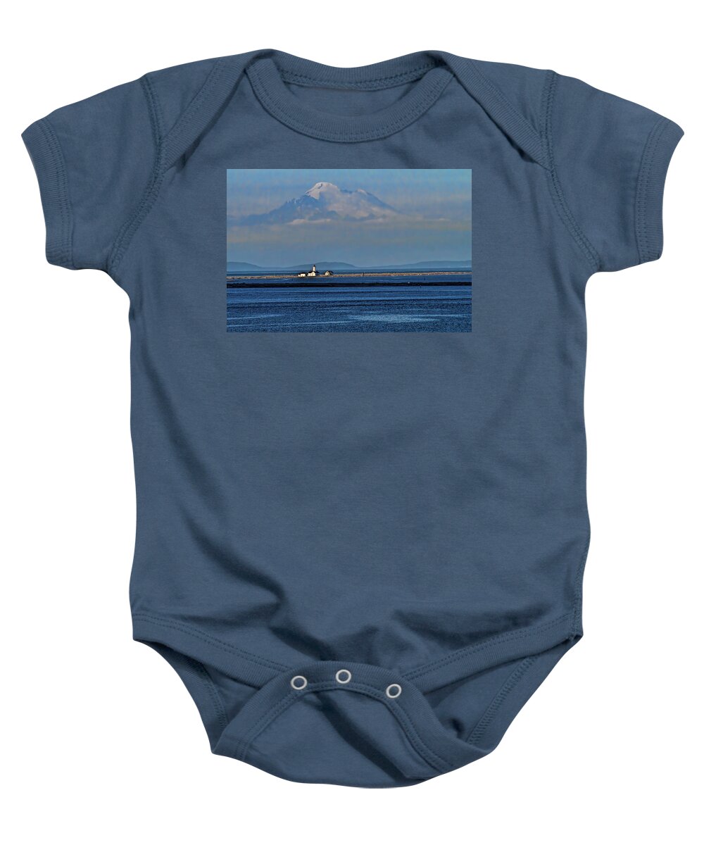 Dungeness Spit Lighthouse Baby Onesie featuring the photograph New Dungeness Spit Lighthouse by Alana Thrower