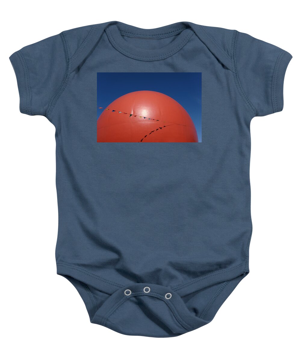 Abstract Baby Onesie featuring the photograph Orange Planet 3 by Kreddible Trout