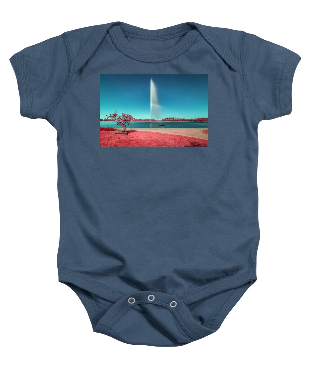 Infrared Baby Onesie featuring the photograph Red City by Ari Rex