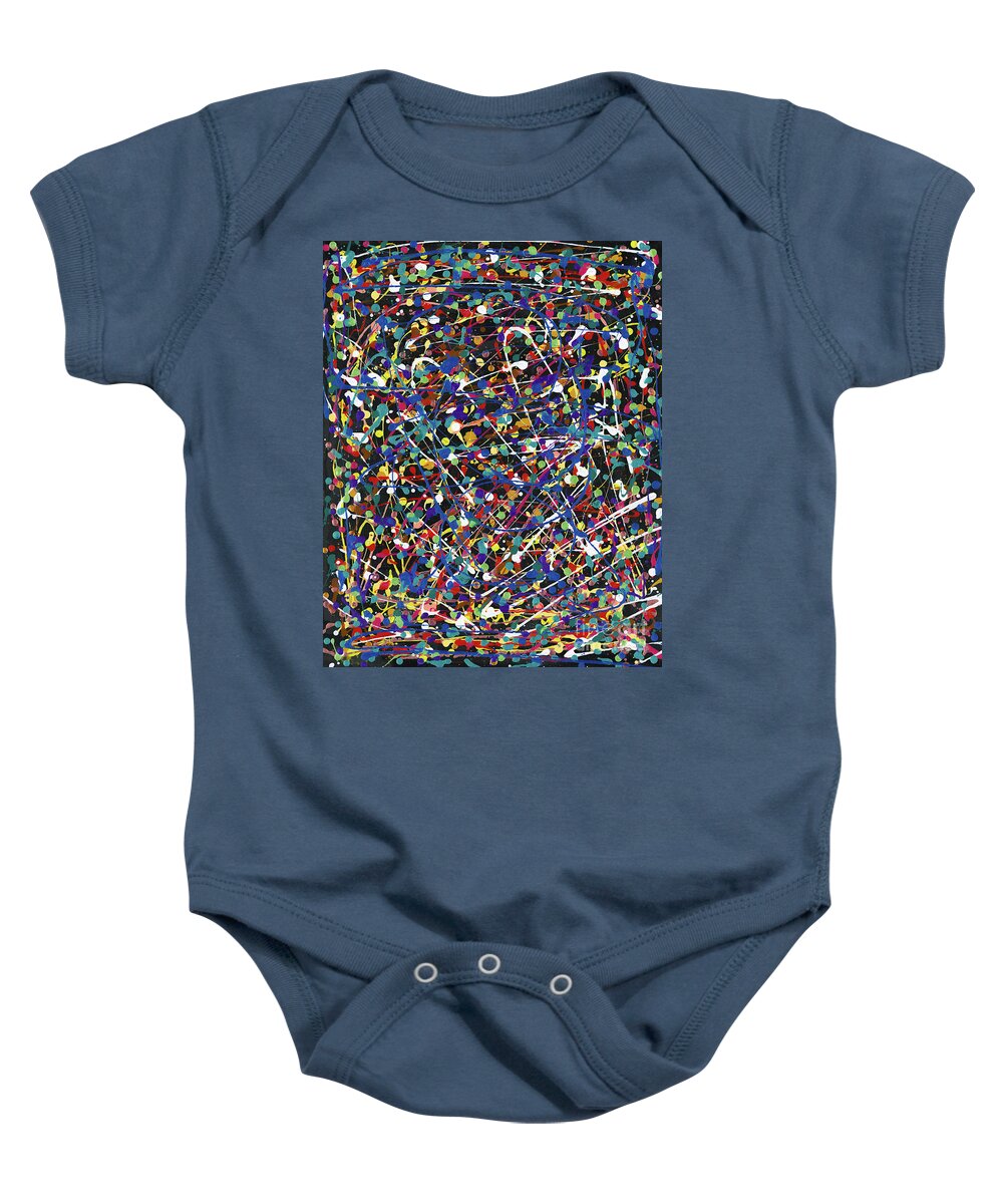 Seeds Of Life Baby Onesie featuring the painting Seeds of Life by Tessa Evette