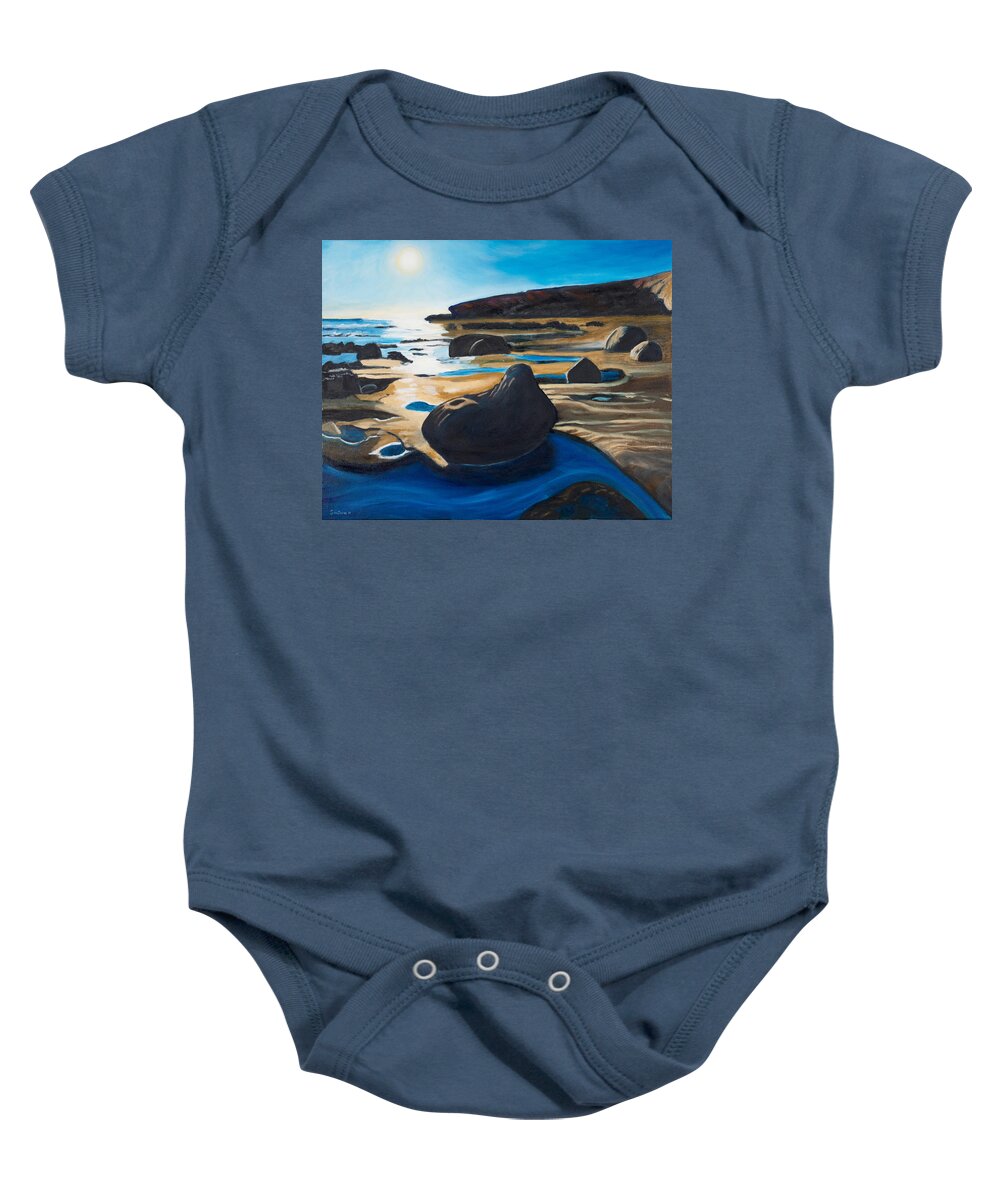 Rocks Baby Onesie featuring the painting Silent Watchers by Santana Star