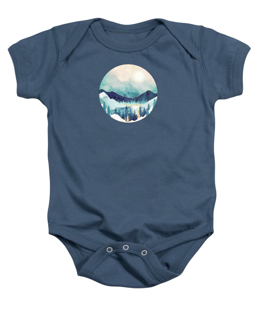 Landscape Baby Onesie featuring the digital art Sky Reflection by Spacefrog Designs