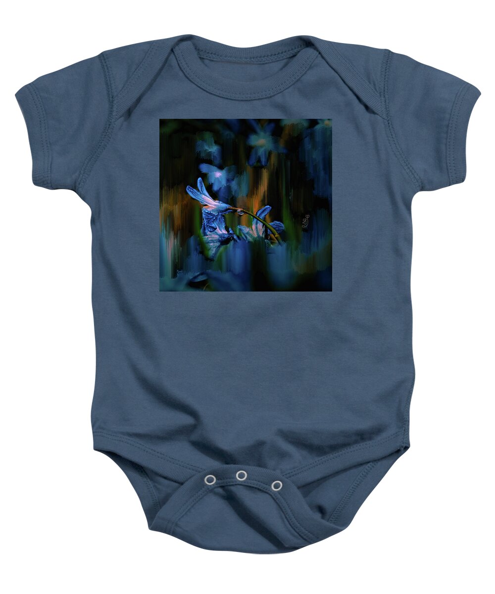 Small Blue Baby Onesie featuring the mixed media Small Blue #k9 by Leif Sohlman