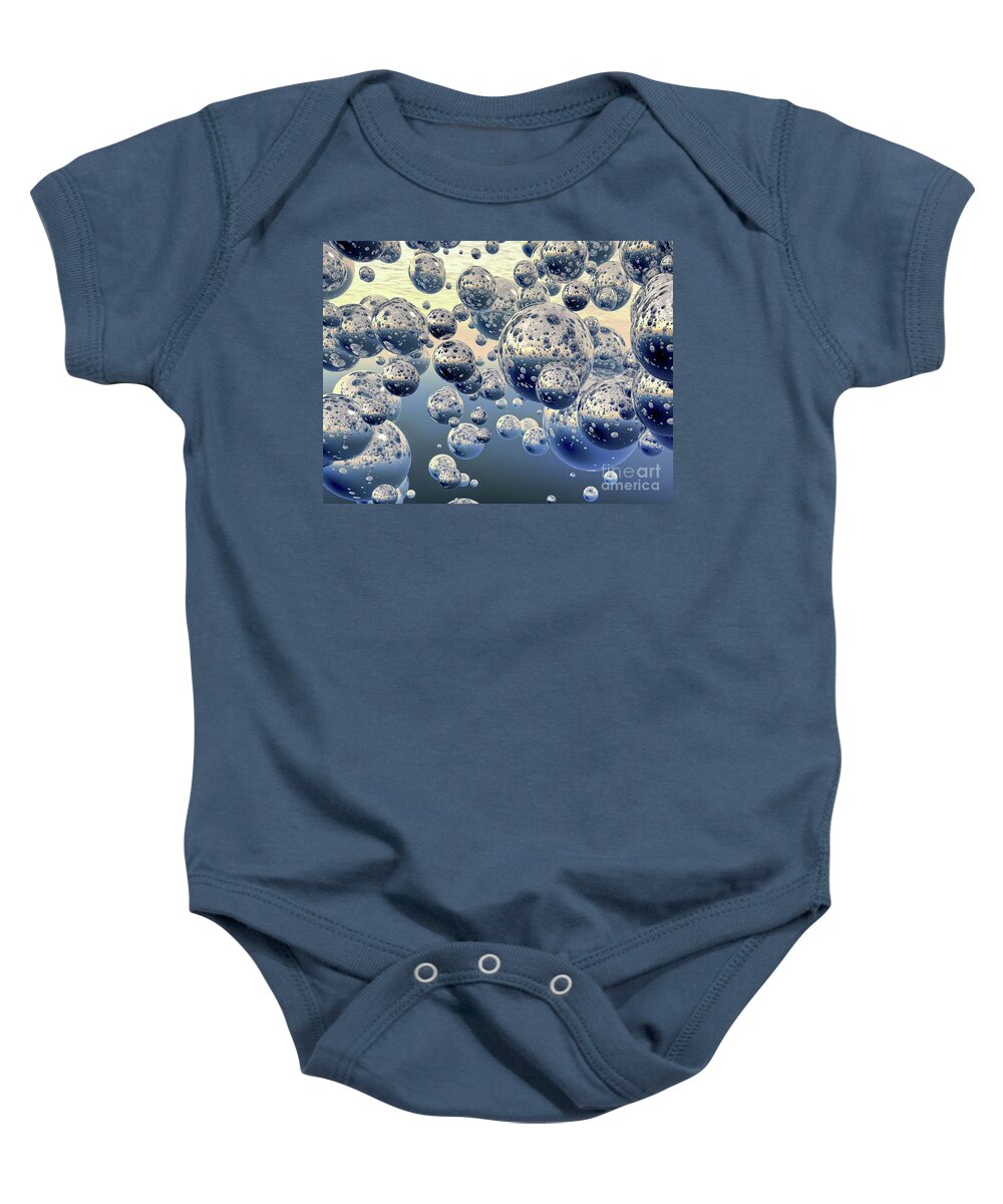 Hover Baby Onesie featuring the digital art Spherical Reflections by Phil Perkins