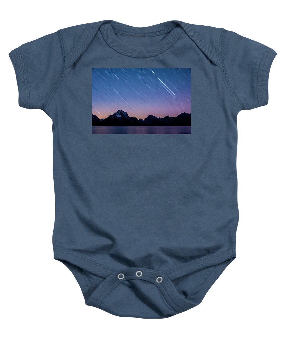 Grand Teton National Park Baby Onesie featuring the photograph Stars in the Tetons by Melissa Southern