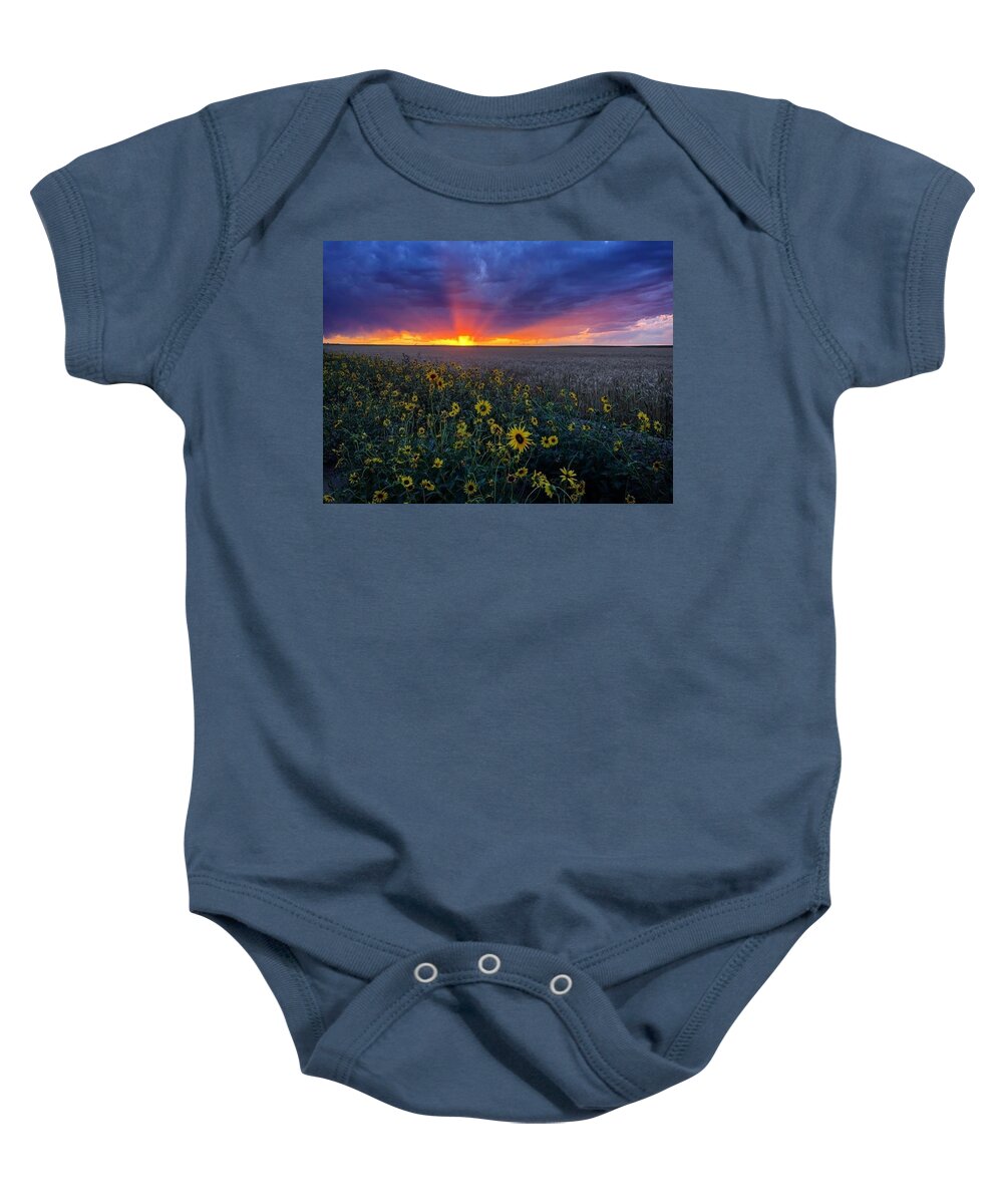 Sunset Baby Onesie featuring the photograph Sunset 1 by Julie Powell