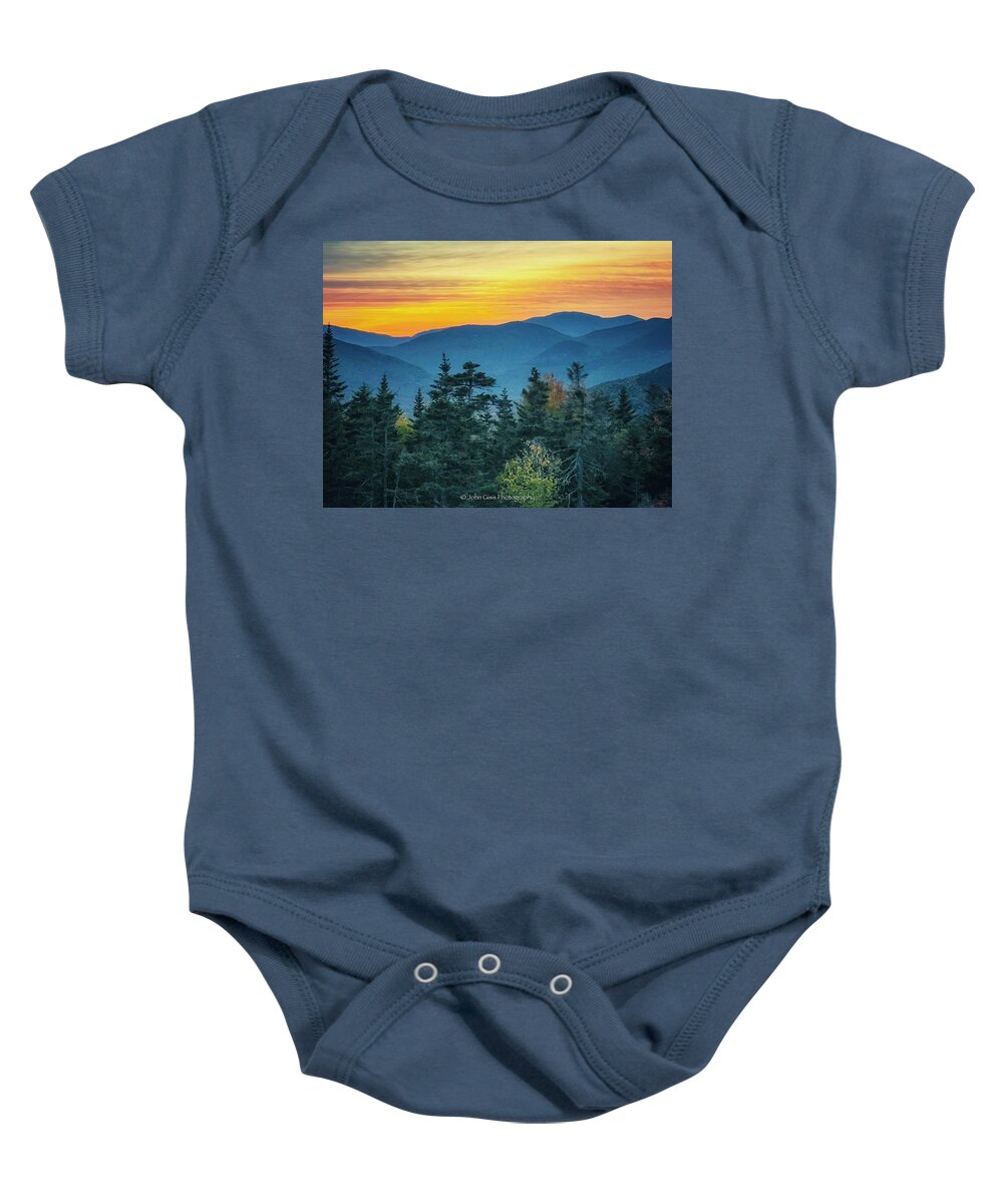  Baby Onesie featuring the photograph Sunset on the Kancamagus by John Gisis