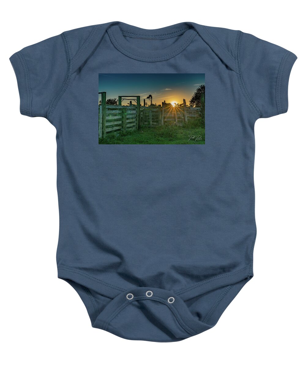 Indiantown Baby Onesie featuring the photograph Sunset Over Cow Town III by Todd Tucker