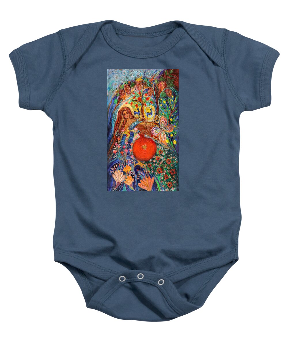 Angel Baby Onesie featuring the painting The Tales of One Thousand and One Nights. Left Panel by Elena Kotliarker