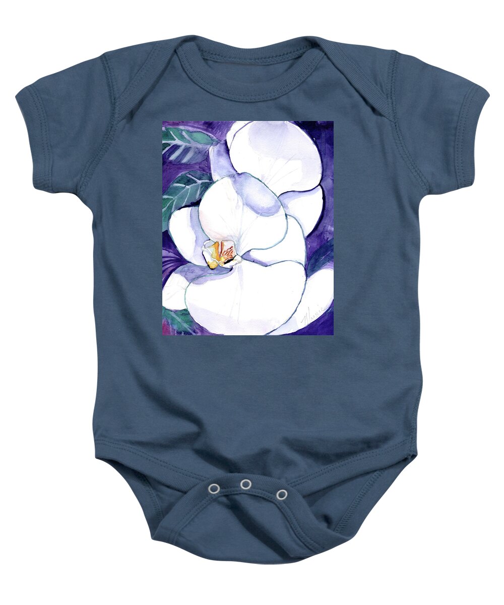 Violet Baby Onesie featuring the drawing Violet in Purple by Marnie Clark