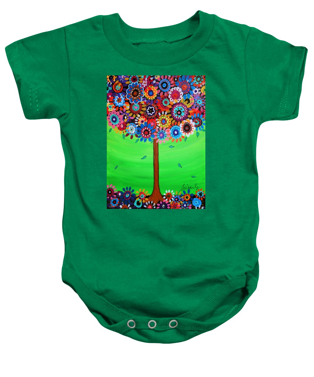 Bar Baby Onesie featuring the painting Tree Of Life #128 by Pristine Cartera Turkus
