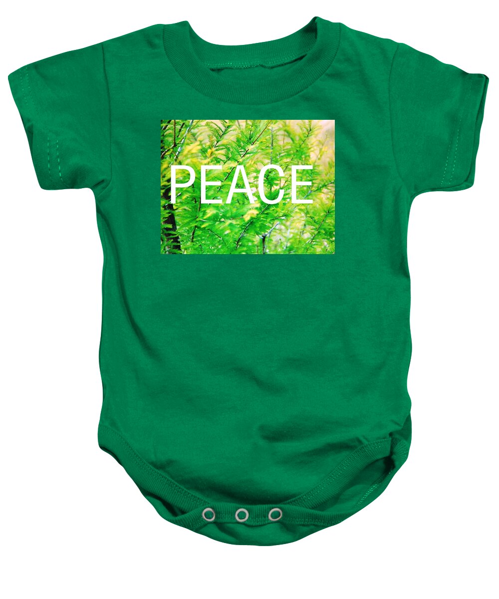 Peace Card With Young Baby Onesie featuring the photograph Green Peace by Belinda Lee