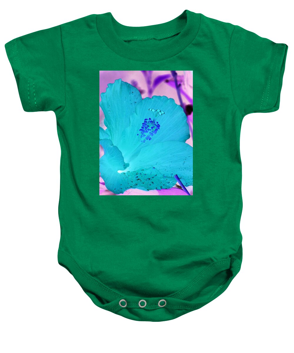 Hibiscus Baby Onesie featuring the photograph Hibiscus - After The Rain - PhotoPower 760 by Pamela Critchlow