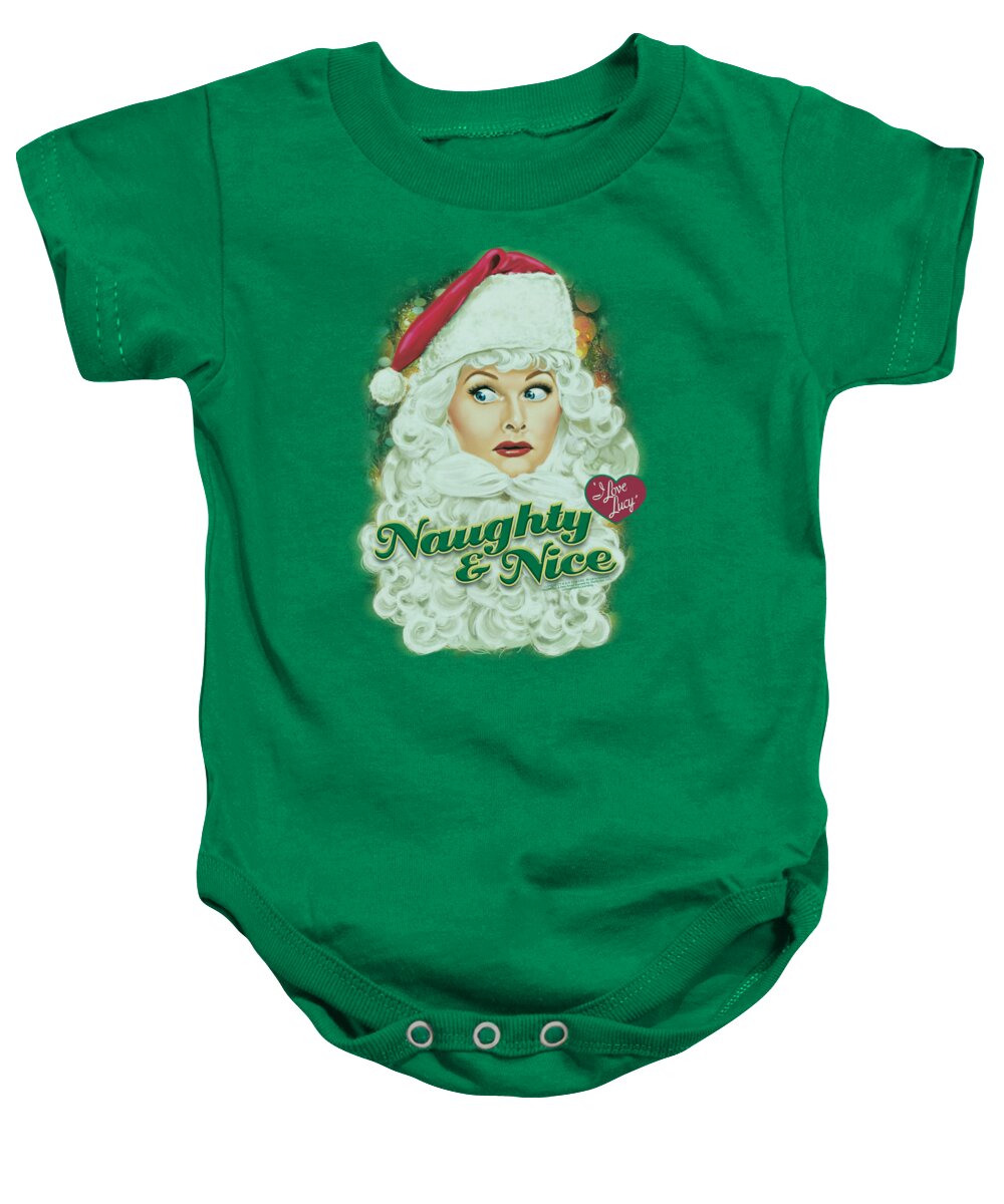 I Love Lucy Baby Onesie featuring the digital art Lucy - Santa by Brand A