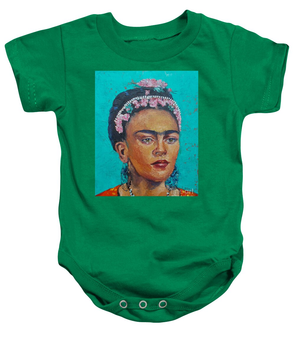 Woman Baby Onesie featuring the painting Princess Frida by Lilibeth Andre