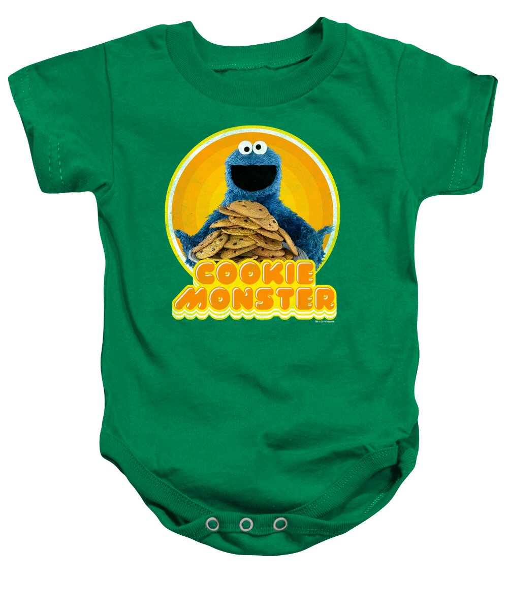  Baby Onesie featuring the digital art Sesame Street - Cookie Iron On by Brand A