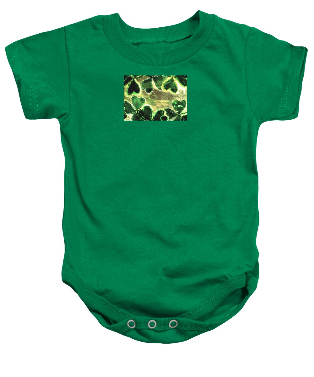 Shamrocks Baby Onesie featuring the photograph Shamrocks And Gold by Angela Davies