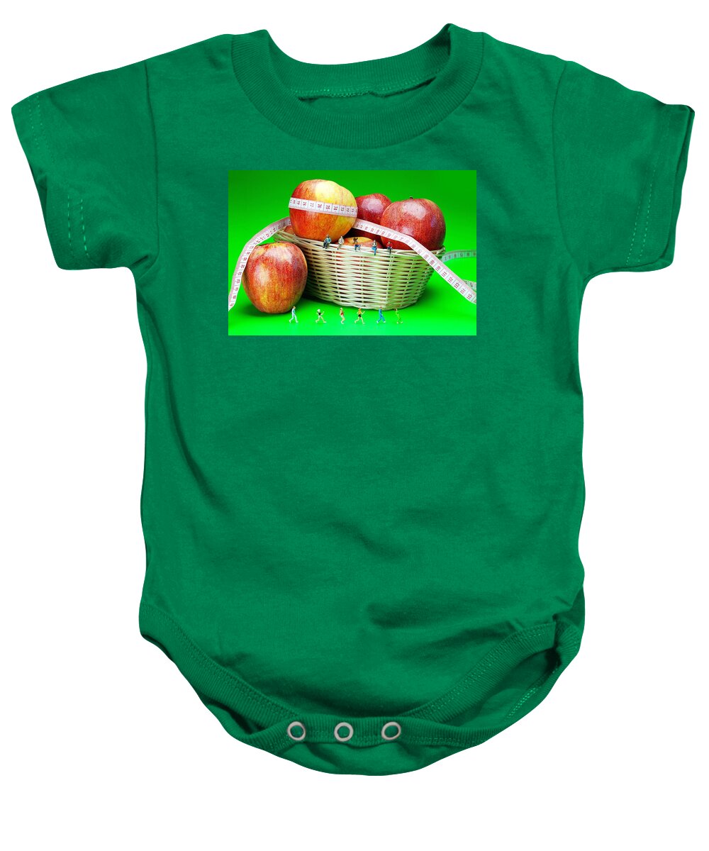 Jogging Baby Onesie featuring the photograph The healthy life II little people on food by Paul Ge