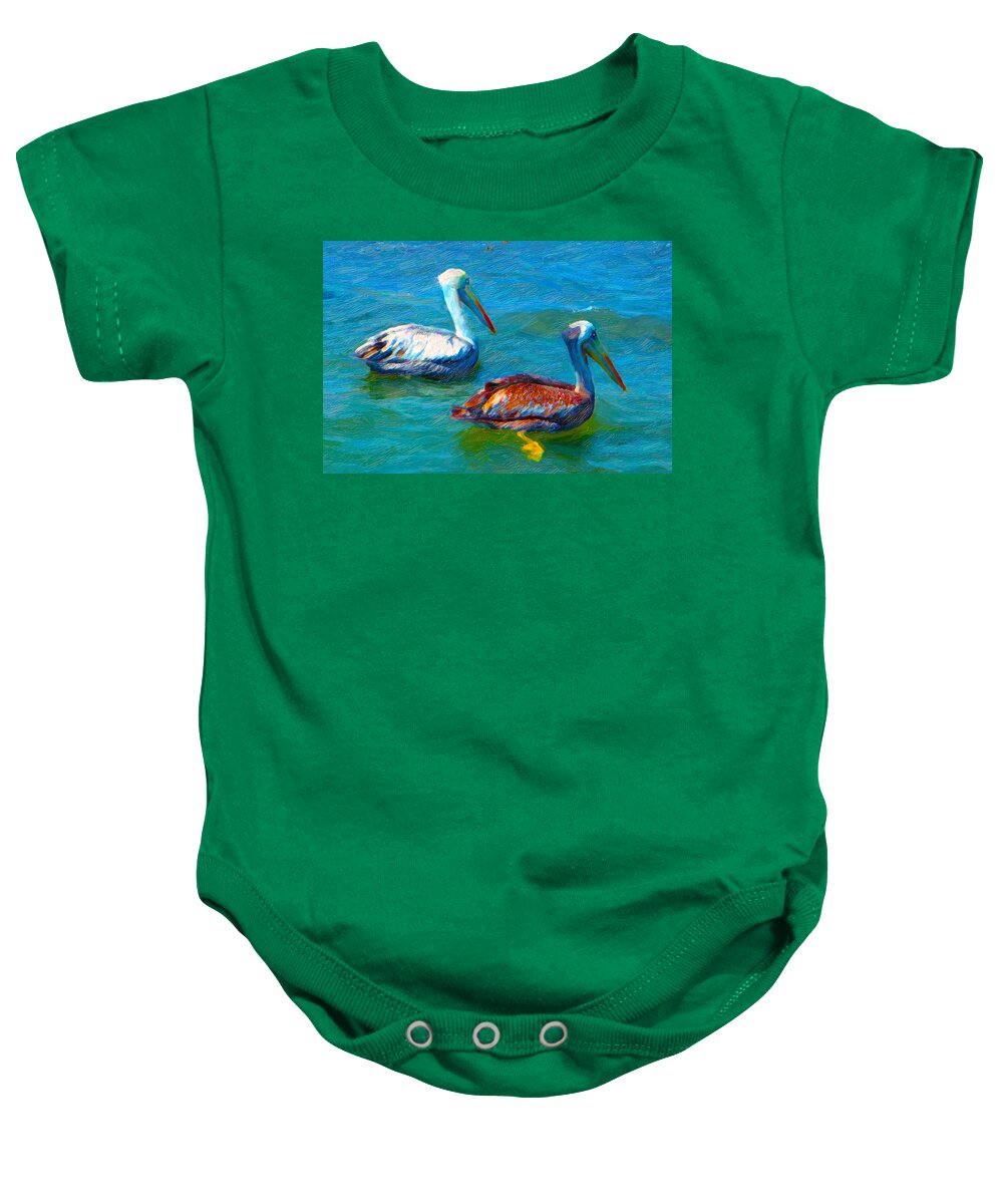 Green Baby Onesie featuring the digital art Total Focus by Chuck Mountain