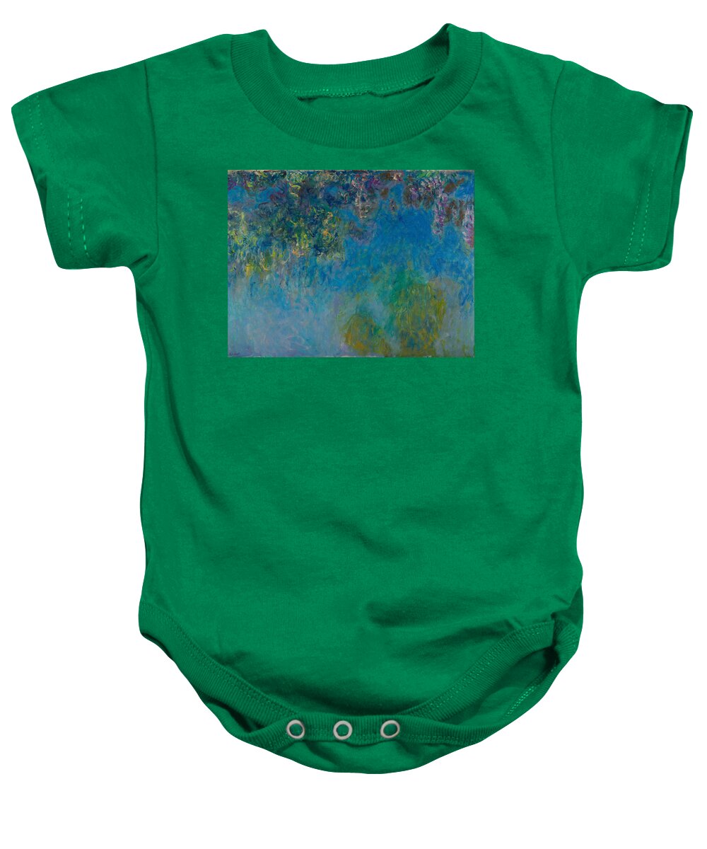 Wisteria Baby Onesie featuring the painting Wisteria by Georgia Clare