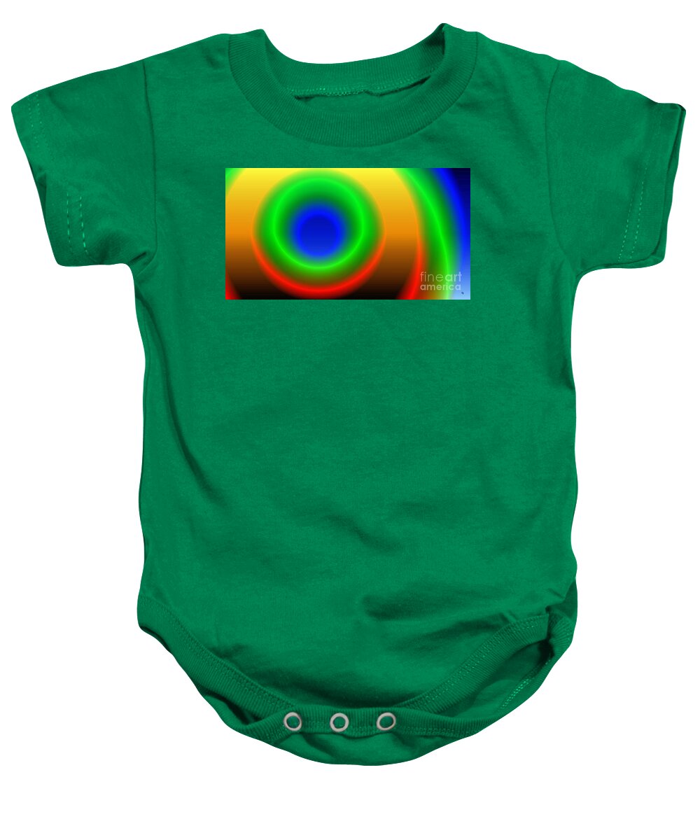 Gradient Baby Onesie featuring the digital art Lime Blue and Tangerine by Ronald Bissett