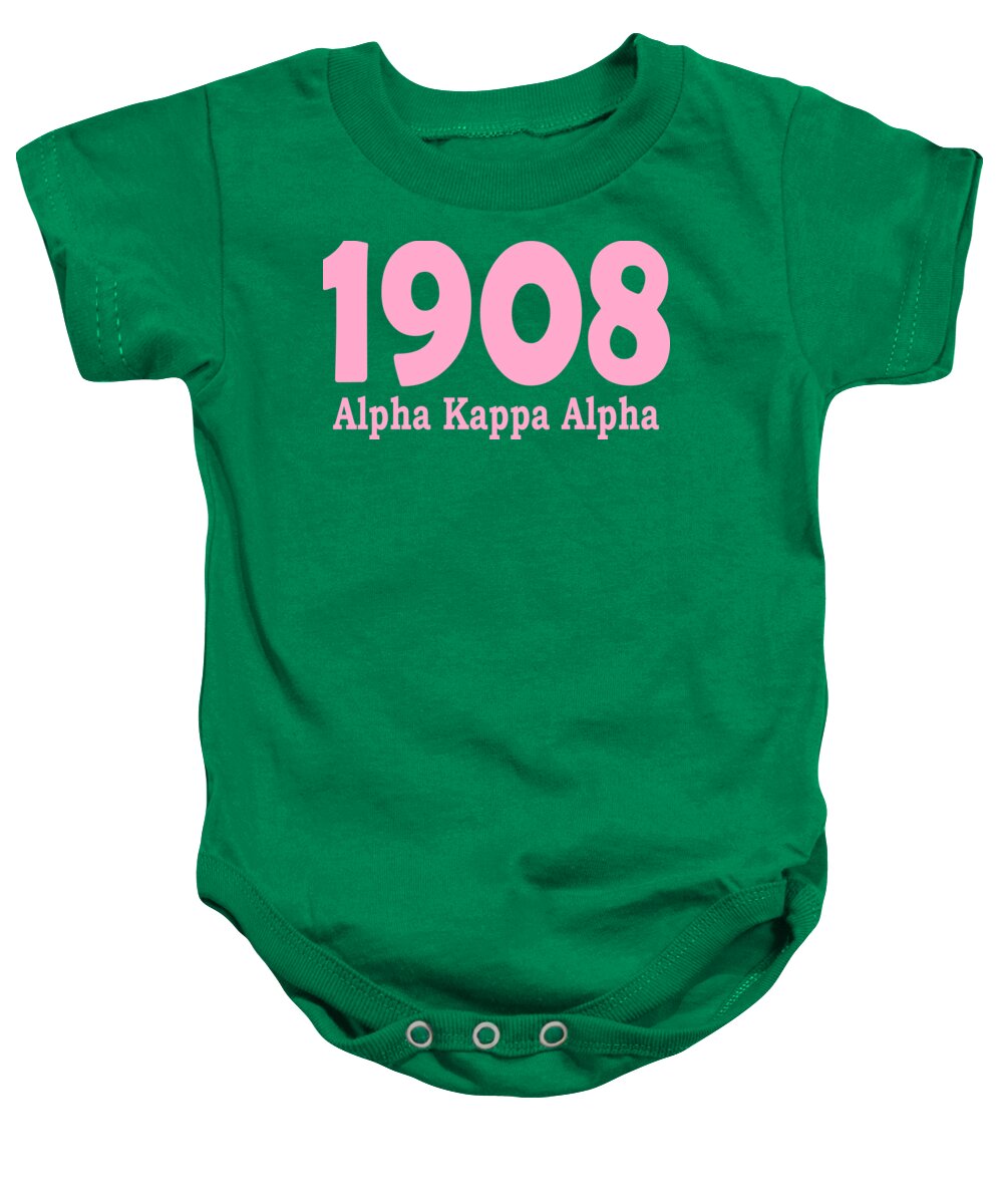1908 Alpha Kappa Alpha Baby Onesie featuring the digital art 1908 Alpha Kappa Alpha by Sincere Taylor