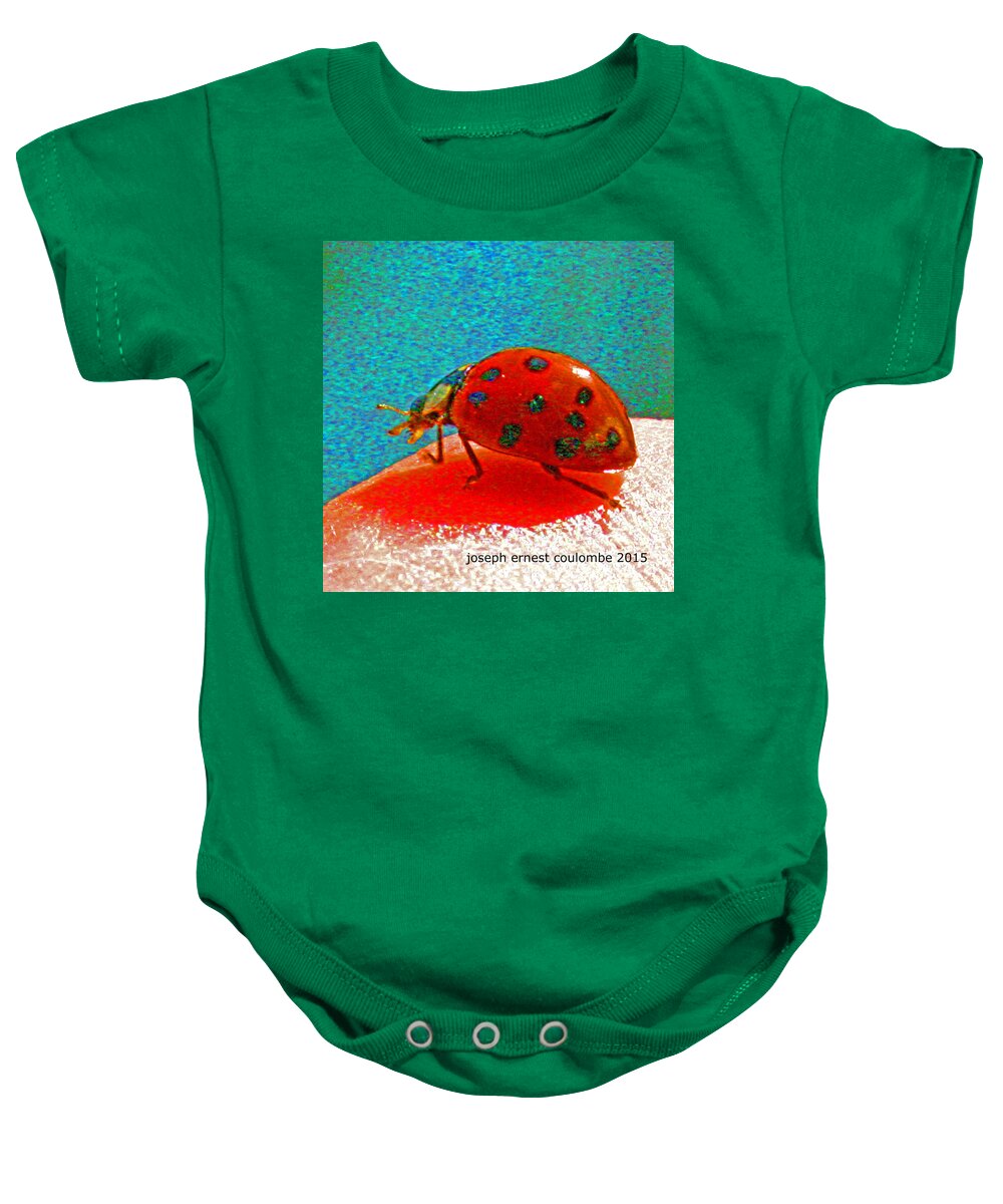 Lady Bug Baby Onesie featuring the digital art A Spring Lady Bug by Joseph Coulombe
