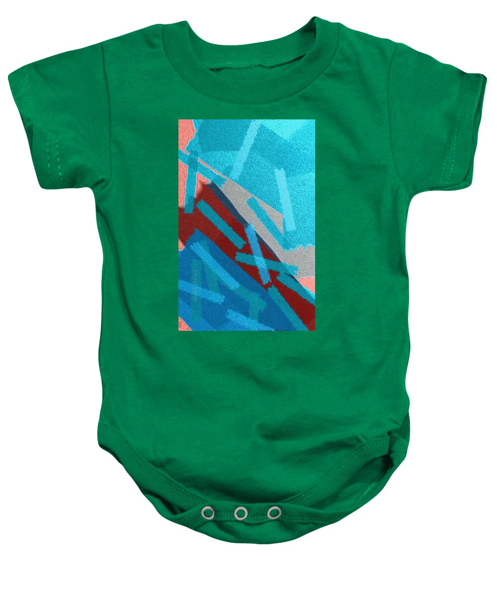 Abstract Baby Onesie featuring the mixed media Abstract - Mountains by Lenore Senior