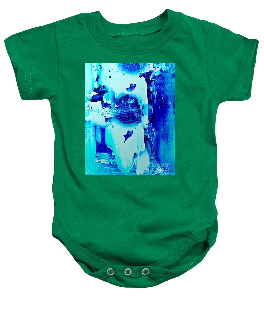 Painting-abstract Acrylic Baby Onesie featuring the mixed media Blue Ice by Catalina Walker