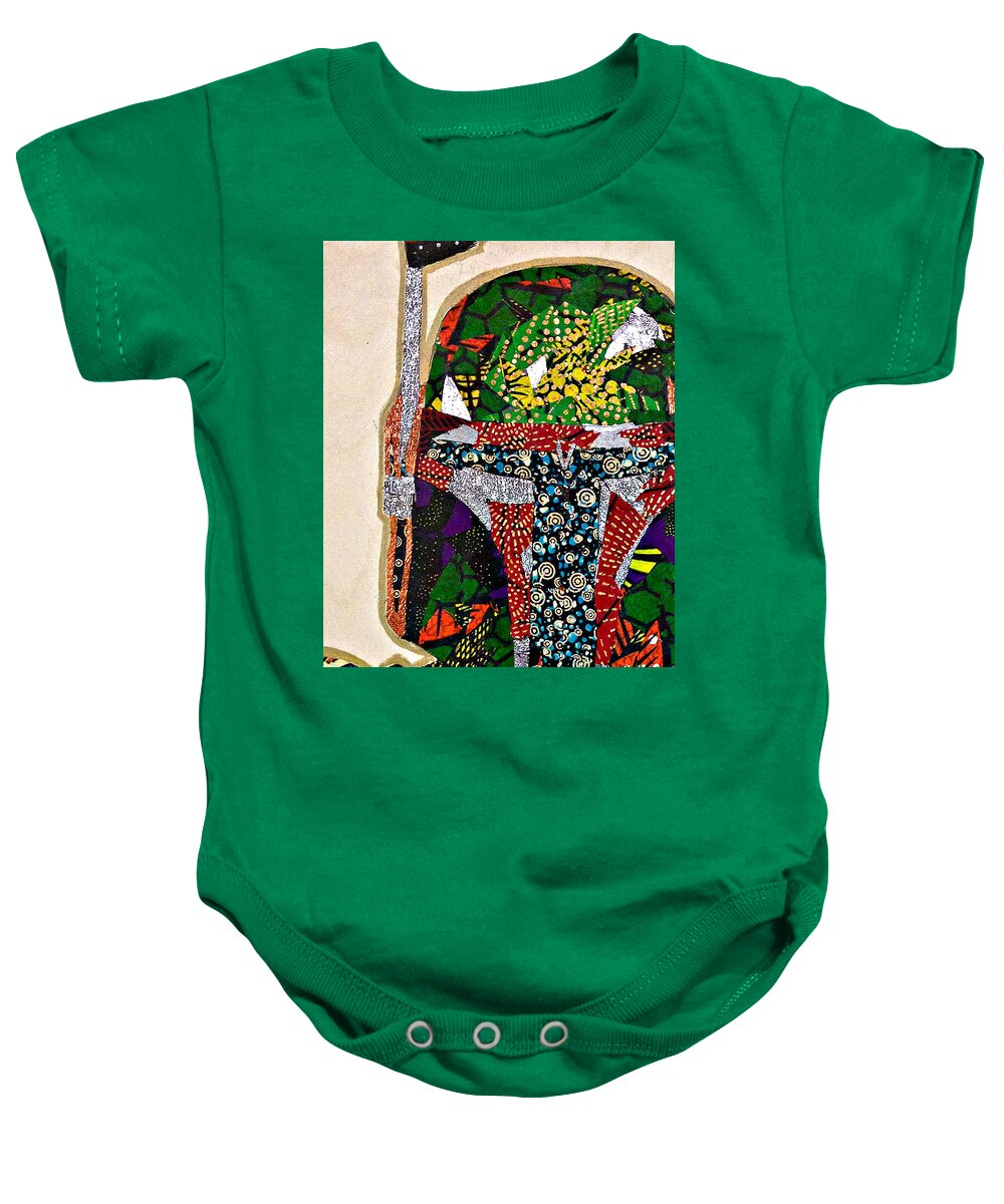 Boba Fett Baby Onesie featuring the tapestry - textile Boba Fett Star Wars Afrofuturist Collection by Apanaki Temitayo M