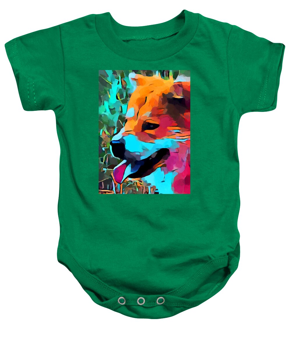Chow Chow Baby Onesie featuring the painting Chow Chow by Chris Butler
