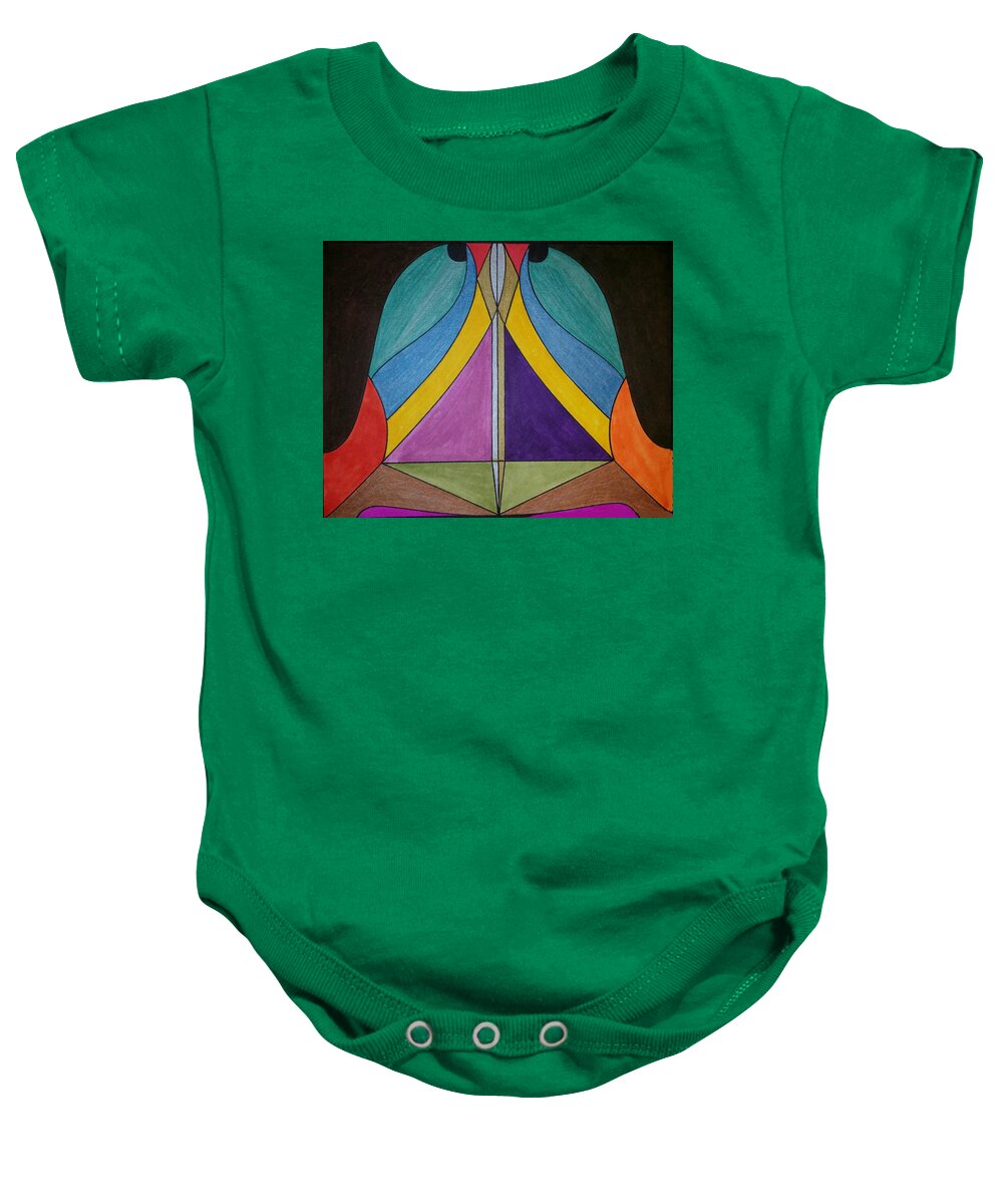 Geometric Art Baby Onesie featuring the glass art Dream 227 by S S-ray